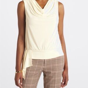 Fortune + Ivy Cowl Neck Knit Top Cream Size Small